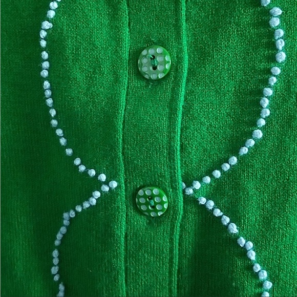 Anthropologie Green HWR Pom Sweater - Picture 2 of 6